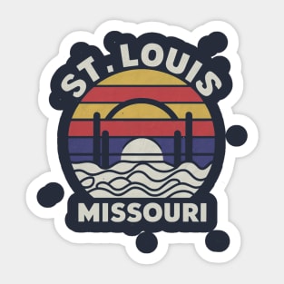 St Louis Missouri Vintage Sunset Sticker